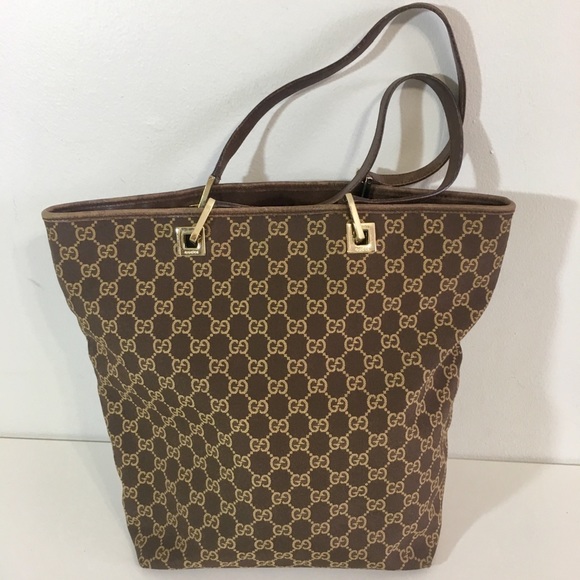 Gucci Handbags - Authentic Gucci brown monogram canvas tote